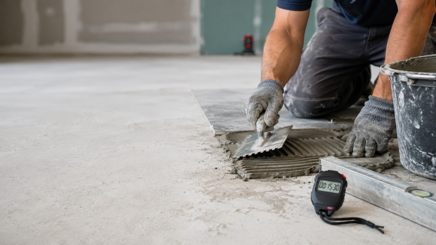 Setting time control mortar application