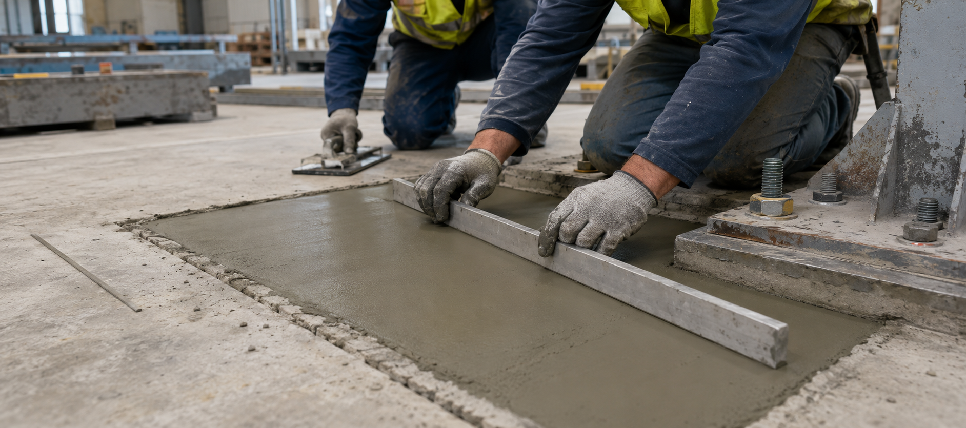 Shrinkage compensation mortar application