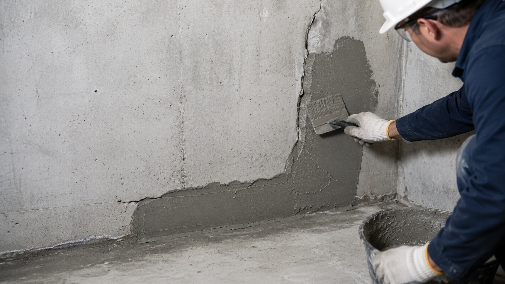 Crack control waterproof mortar application